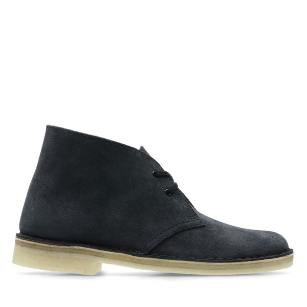 Clarks Womens Desert Boot Ankle Boots Ink Suede | UK-7451098